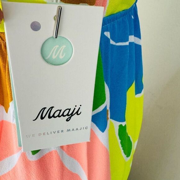 Maaji Selvatik Marea Knit Cover-Up Maxi Dress, Yellow/Blue Size Small 2/4,‎ NWT - Picture 10 of 14